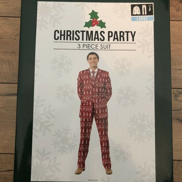 NIB Men's Ugly CHRISTMAS Party 3 Piece Suit Large - Picture 1 of 3